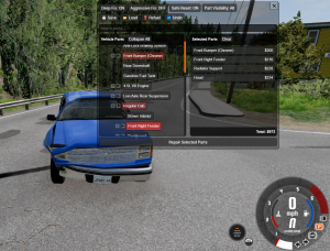 Individual Part Repair Menu